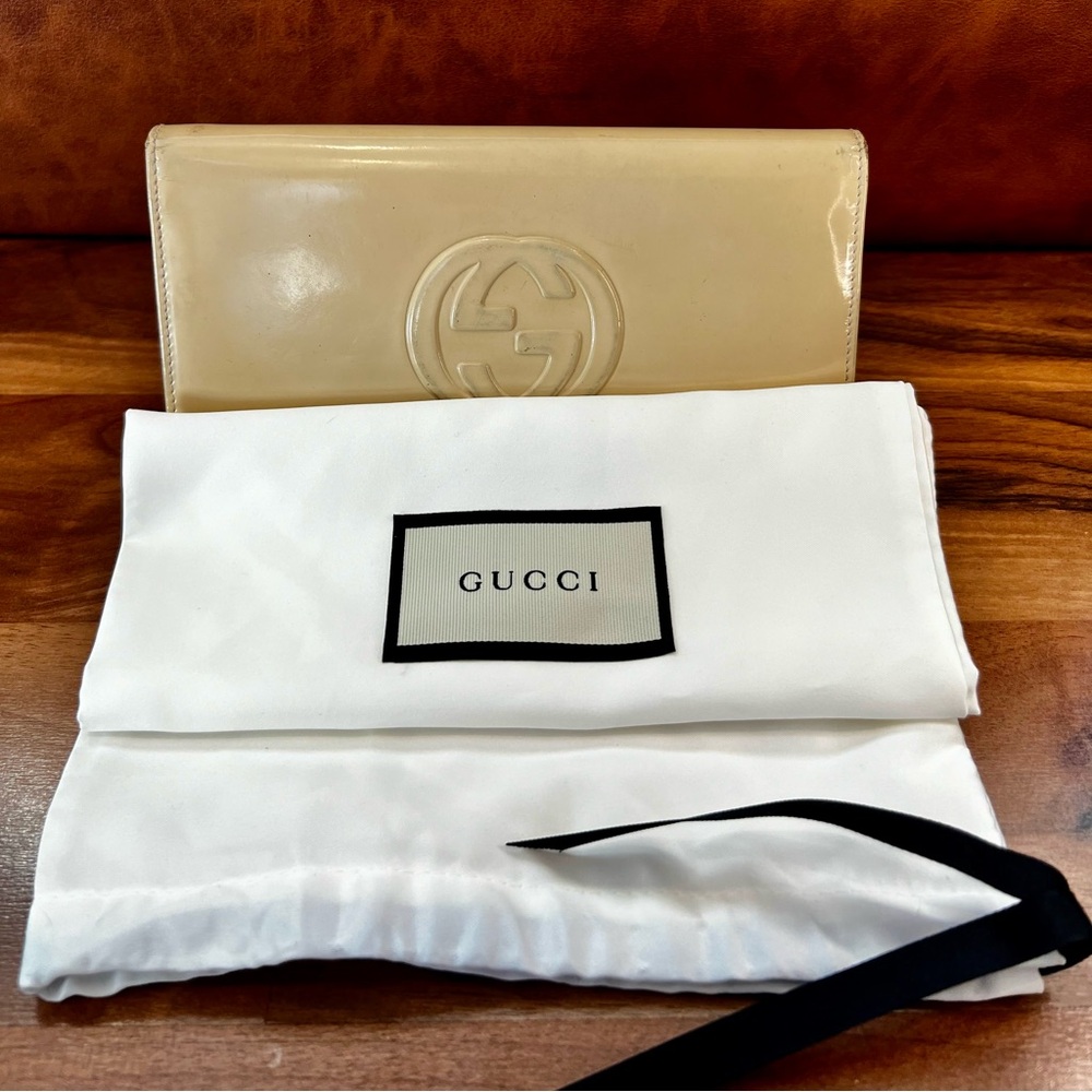 GUCCI TOM FORD VINTAGE LONG WALLET EUC cream